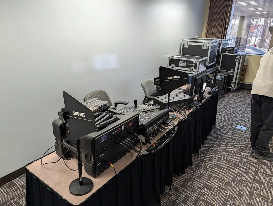 Professional audio gear prepared for the A&M session